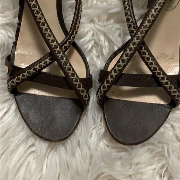CELINE OPEN TOE STRAPPY LEATHER SANDALS SIZE 37 - Picture 2 of 7